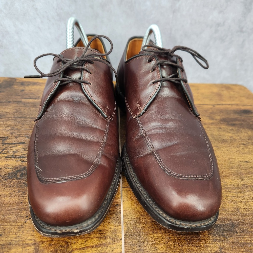 Allen Edmonds Burton Oxford Shoes Mens 8.5 D Brown Leather Apron Toe Dress Shoes - Picture 3 of 12